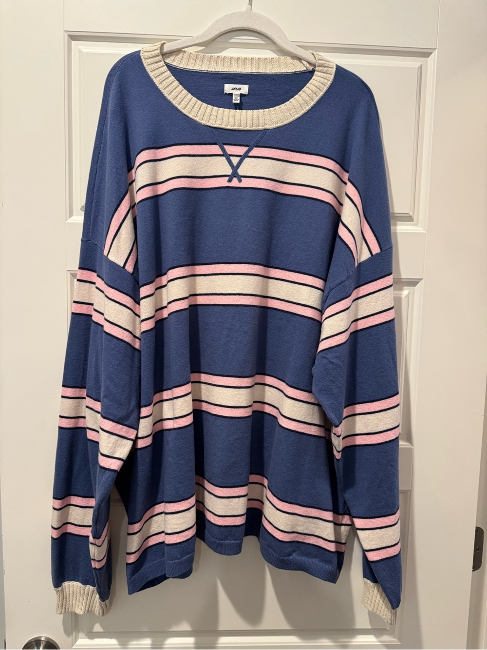 NWT Aerie XXL Blue/Pink Striped Sweater